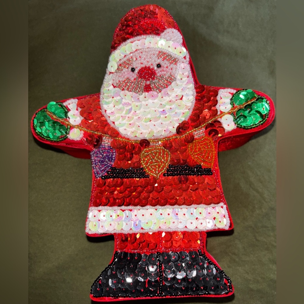 Beautiful Sequin/Beaded Santa Box